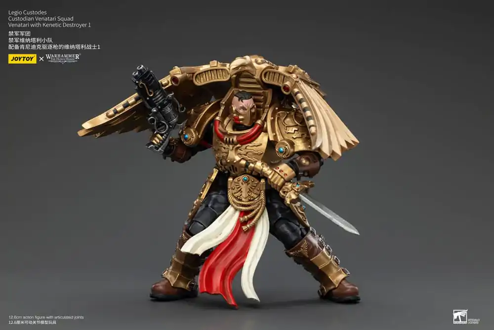 Warhammer The Horus Heresy akcijska figura 1/18 Legio Custodes Custodian Venatari Squad Venatari s kinetičnim uničevalcem 1 13 cm fotografija izdelka