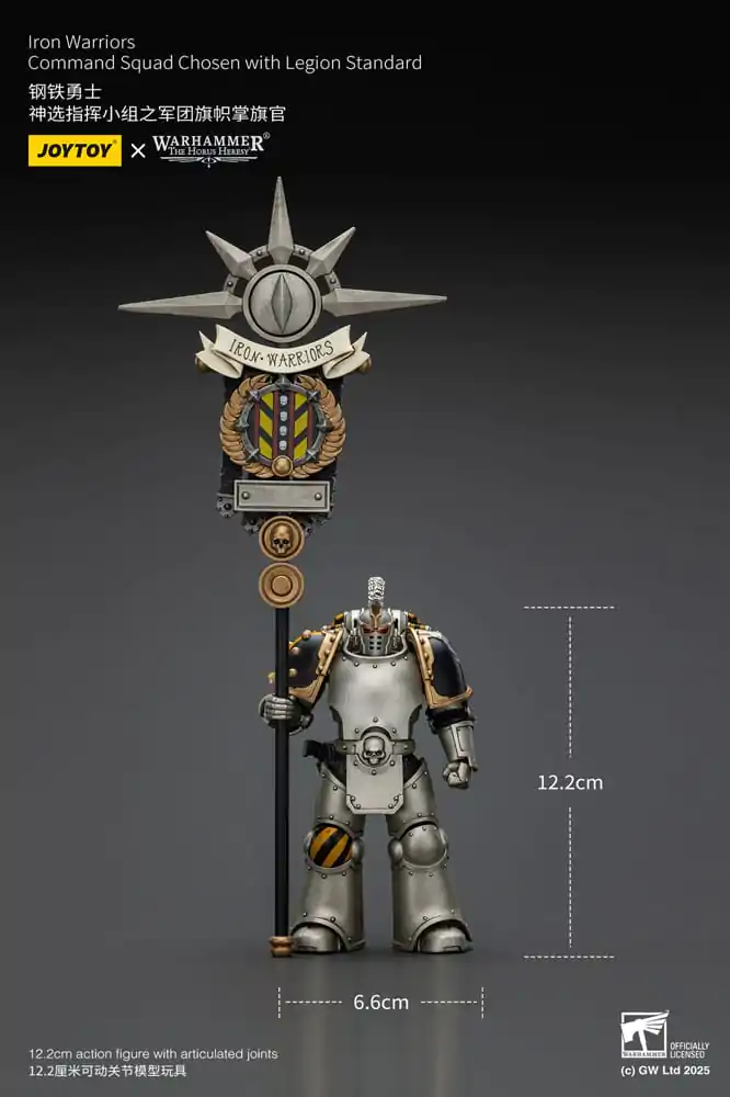 Warhammer The Horus Heresy akcijska figura 1/18 Iron Warriors Command Squad Chosen z Legion Standard 12 cm fotografija izdelka