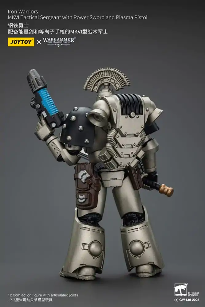 Warhammer The Horus Heresy akcijska figura 1/18 Iron Warriors MKVI taktični vodnik z laserskim mečem in plazemsko pištolo 12 cm fotografija izdelka