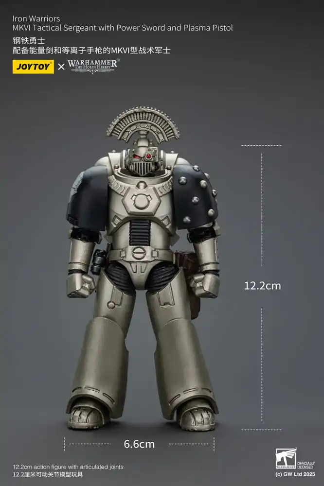 Warhammer The Horus Heresy akcijska figura 1/18 Iron Warriors MKVI taktični vodnik z laserskim mečem in plazemsko pištolo 12 cm fotografija izdelka