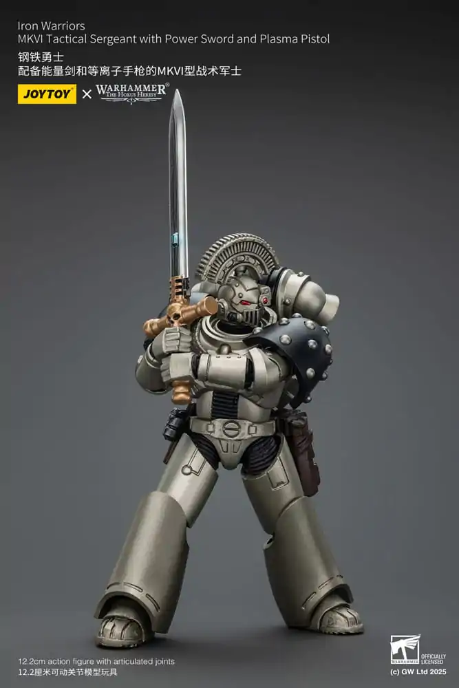 Warhammer The Horus Heresy akcijska figura 1/18 Iron Warriors MKVI taktični vodnik z laserskim mečem in plazemsko pištolo 12 cm fotografija izdelka