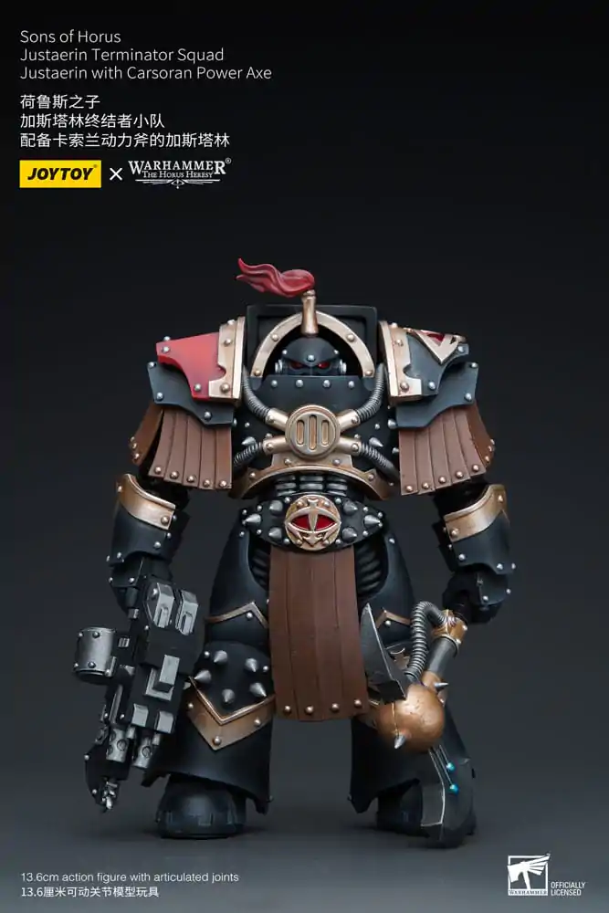 Warhammer The Horus Heresy akcijska figura 1/18 Sons of Horus Justaerin Terminator Squad Justaerin z Carsoran Power Axe 12 cm fotografija izdelka
