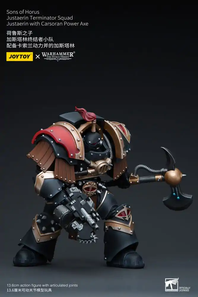 Warhammer The Horus Heresy akcijska figura 1/18 Sons of Horus Justaerin Terminator Squad Justaerin z Carsoran Power Axe 12 cm fotografija izdelka