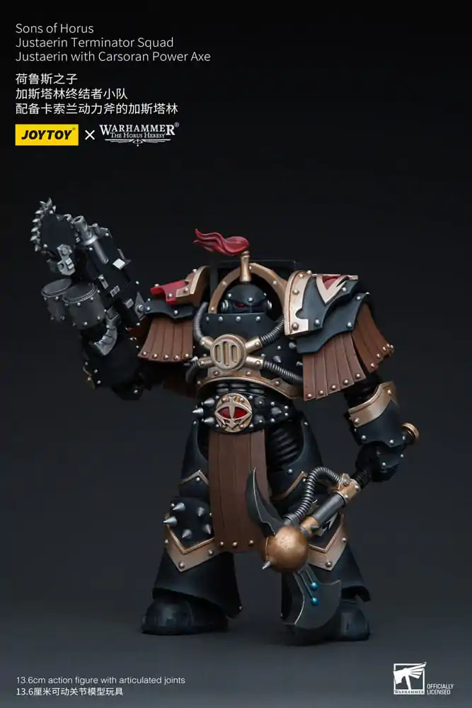 Warhammer The Horus Heresy akcijska figura 1/18 Sons of Horus Justaerin Terminator Squad Justaerin z Carsoran Power Axe 12 cm fotografija izdelka