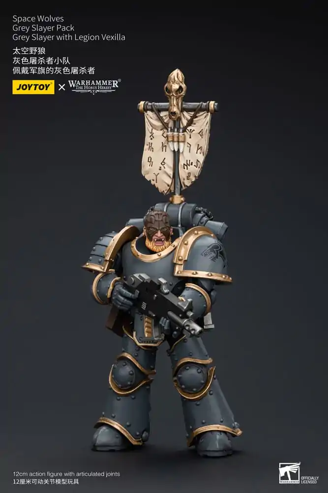 Warhammer The Horus Heresy akcijska figura 1/18 Space Wolves Grey Slayer Pack Grey Slayer z Legion Vexilla 12 cm fotografija izdelka