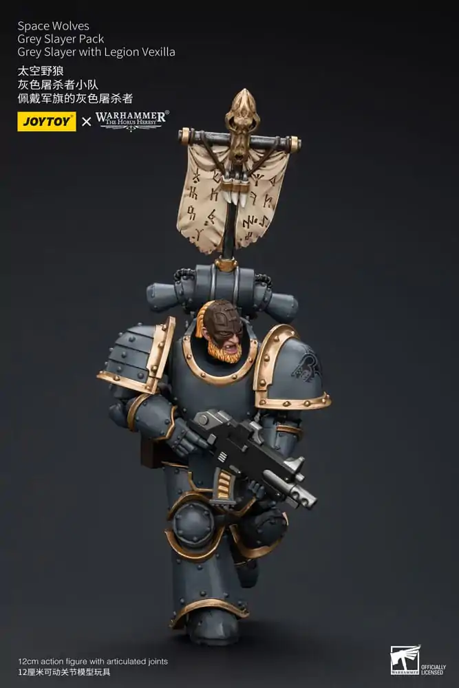 Warhammer The Horus Heresy akcijska figura 1/18 Space Wolves Grey Slayer Pack Grey Slayer z Legion Vexilla 12 cm fotografija izdelka