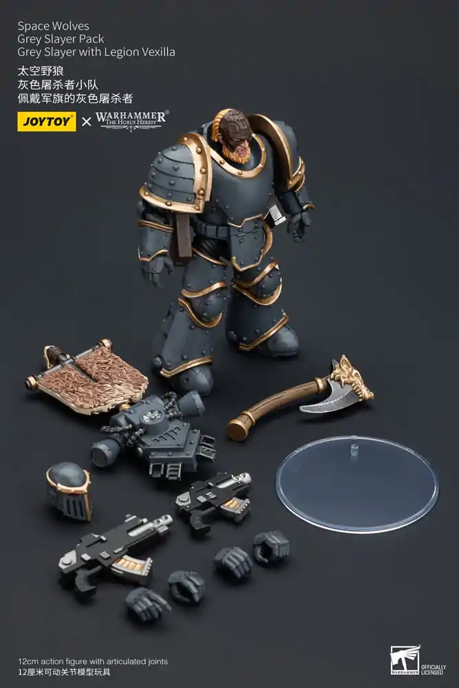 Warhammer The Horus Heresy akcijska figura 1/18 Space Wolves Grey Slayer Pack Grey Slayer z Legion Vexilla 12 cm fotografija izdelka