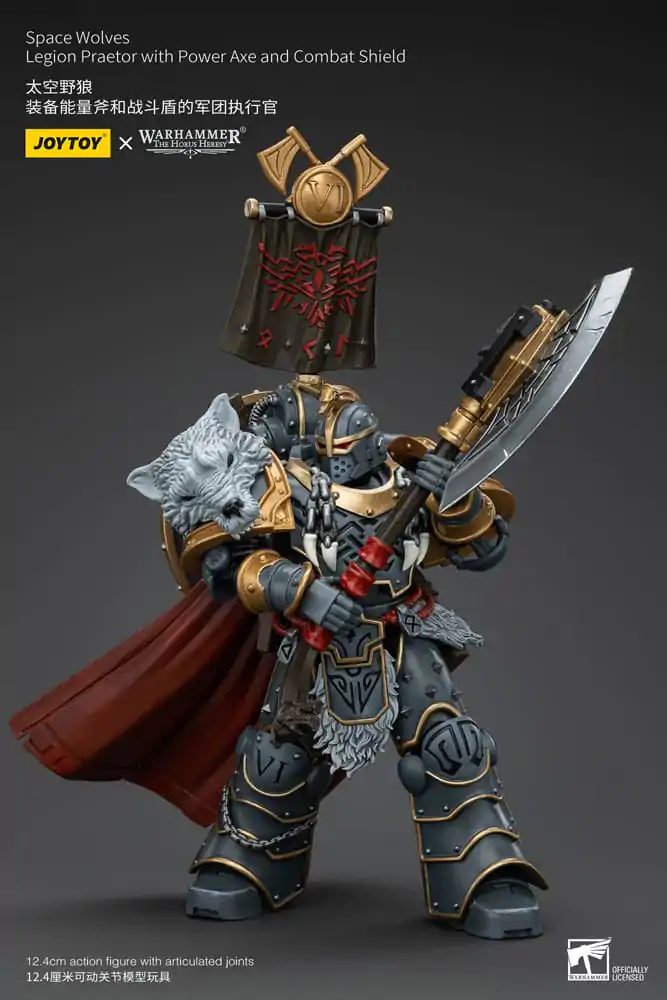 Akcijska figura Warhammer The Horus Heresy 1/18 Space Wolves Legion Praetor z električno sekiro in bojnim ščitom 12 cm fotografija izdelka