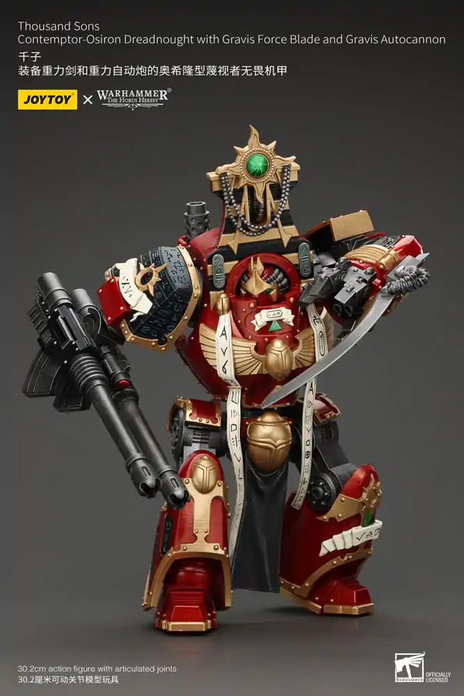 Warhammer The Horus Heresy Akcijska figura 1/18 Thousand Sons Contemptor-Osiron Dreadnought z Gravis Force Blade in Gravis Autocannon 30 cm fotografija izdelka