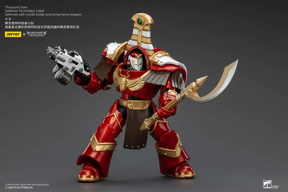 Warhammer The Horus Heresy Akcijska figura 1/18 Thousand Sons Sekhmet Terminator Cabal Sekhmet s Combi-Bolterjem in Achea Force Orožjem 14 cm fotografija izdelka