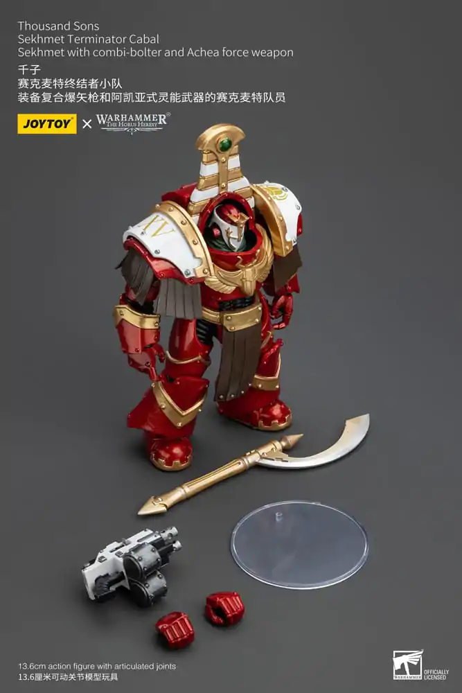 Warhammer The Horus Heresy Akcijska figura 1/18 Thousand Sons Sekhmet Terminator Cabal Sekhmet s Combi-Bolterjem in Achea Force Orožjem 14 cm fotografija izdelka