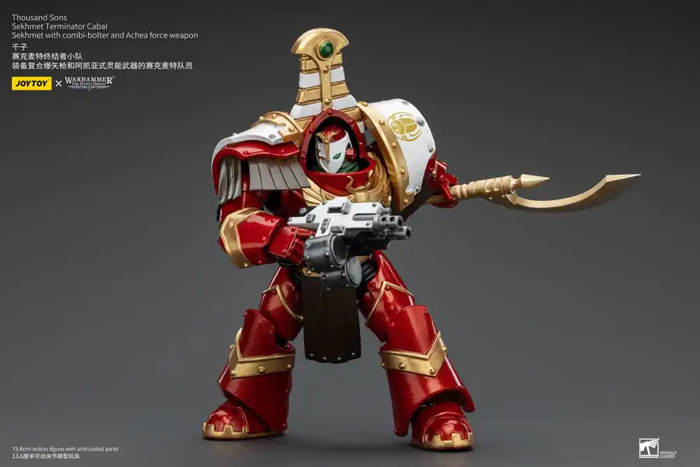 Warhammer The Horus Heresy Akcijska figura 1/18 Thousand Sons Sekhmet Terminator Cabal Sekhmet s Combi-Bolterjem in Achea Force Orožjem 14 cm fotografija izdelka