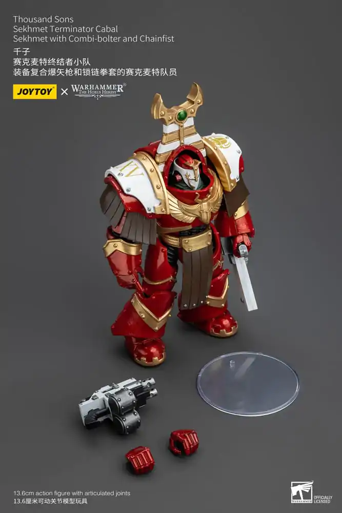 Warhammer The Horus Heresy Akcijska figura 1/18 Thousand Sons Sekhmet Terminator Cabal Sekhmet s Combi-Bolterjem in verižno pestjo 14 cm fotografija izdelka