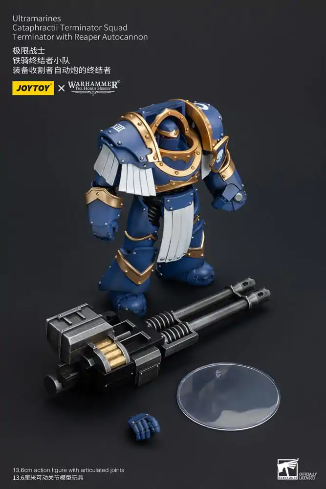 Warhammer The Horus Heresy Akcijska figura 1/18 Ultramarines Cataphractii Terminator Squad Terminator z Reaper Autocannon 14 cm fotografija izdelka