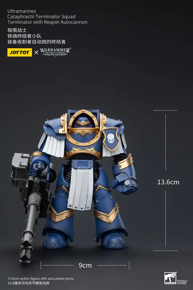 Warhammer The Horus Heresy Akcijska figura 1/18 Ultramarines Cataphractii Terminator Squad Terminator z Reaper Autocannon 14 cm fotografija izdelka