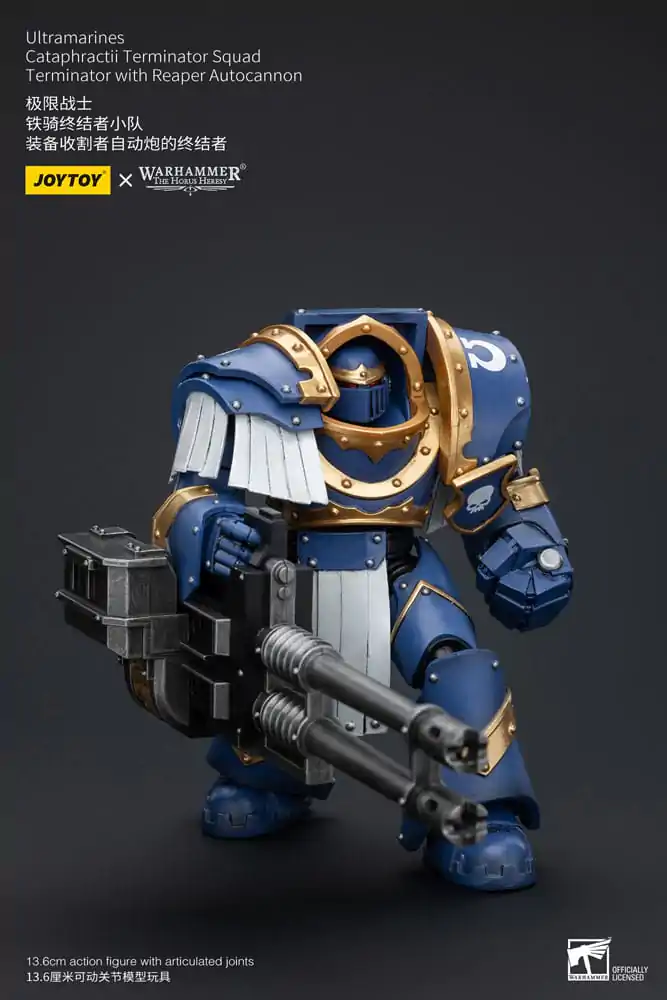 Warhammer The Horus Heresy Akcijska figura 1/18 Ultramarines Cataphractii Terminator Squad Terminator z Reaper Autocannon 14 cm fotografija izdelka