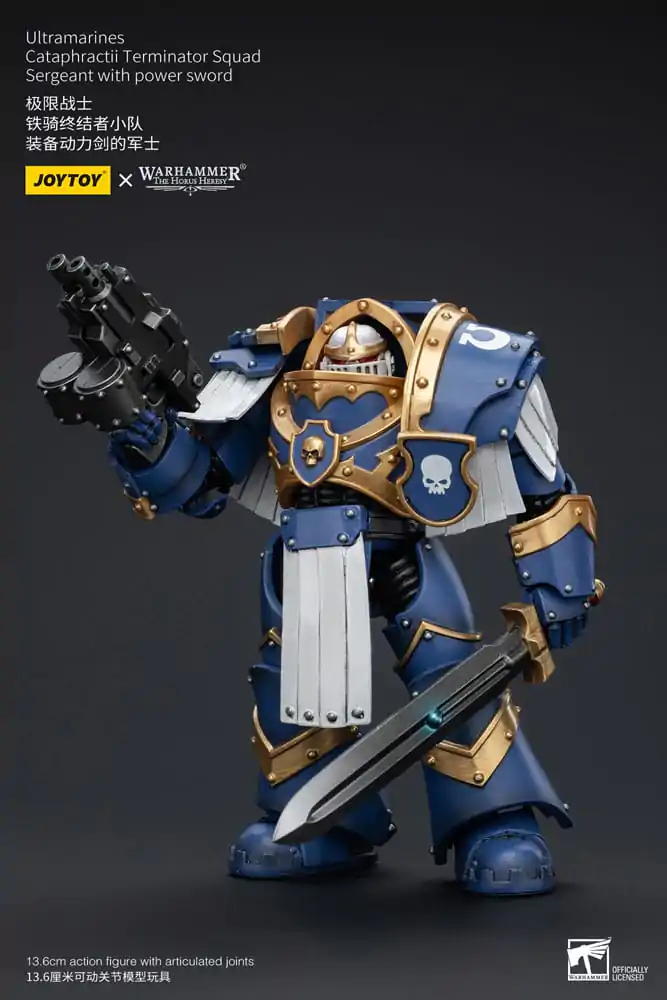 Warhammer The Horus Heresy Akcijska figura 1/18 Ultramarines Cataphractii Terminator Squad Sergeant z mečem Power Sword 14 cm fotografija izdelka