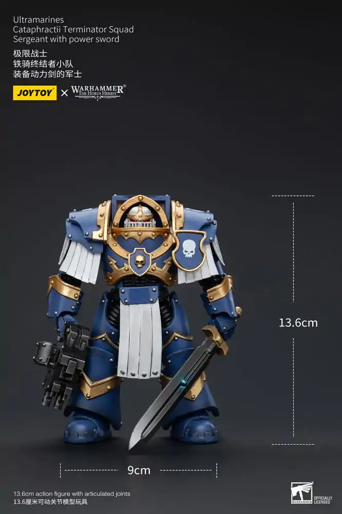 Warhammer The Horus Heresy Akcijska figura 1/18 Ultramarines Cataphractii Terminator Squad Sergeant z mečem Power Sword 14 cm fotografija izdelka