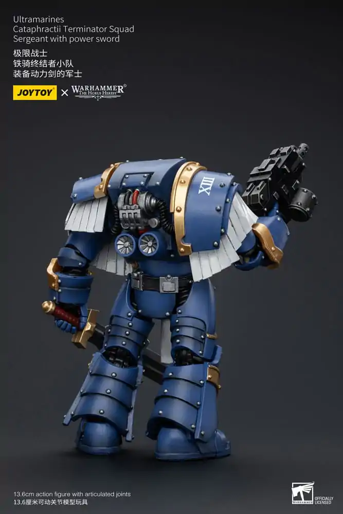 Warhammer The Horus Heresy Akcijska figura 1/18 Ultramarines Cataphractii Terminator Squad Sergeant z mečem Power Sword 14 cm fotografija izdelka