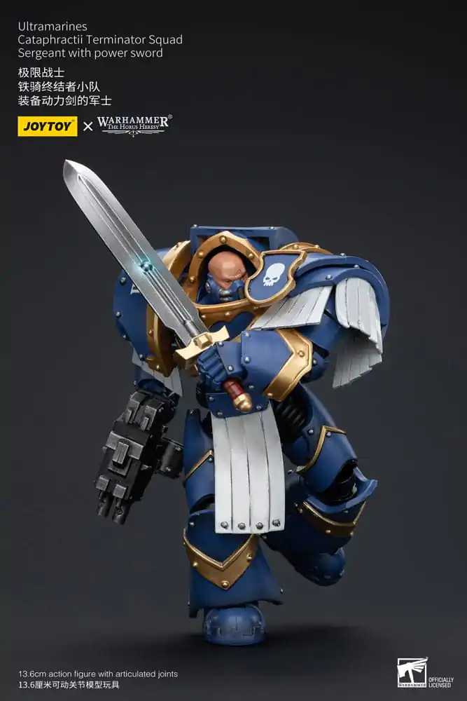 Warhammer The Horus Heresy Akcijska figura 1/18 Ultramarines Cataphractii Terminator Squad Sergeant z mečem Power Sword 14 cm fotografija izdelka