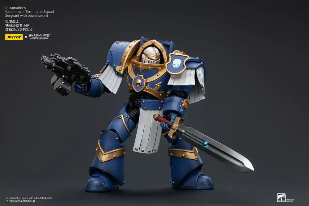 Warhammer The Horus Heresy Akcijska figura 1/18 Ultramarines Cataphractii Terminator Squad Sergeant z mečem Power Sword 14 cm fotografija izdelka