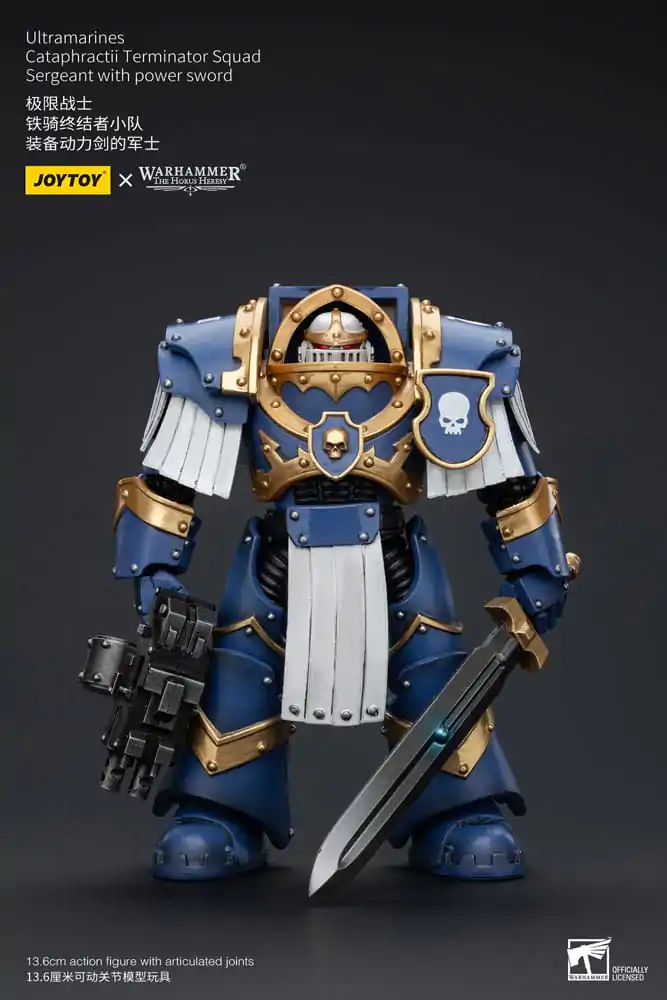 Warhammer The Horus Heresy Akcijska figura 1/18 Ultramarines Cataphractii Terminator Squad Sergeant z mečem Power Sword 14 cm fotografija izdelka