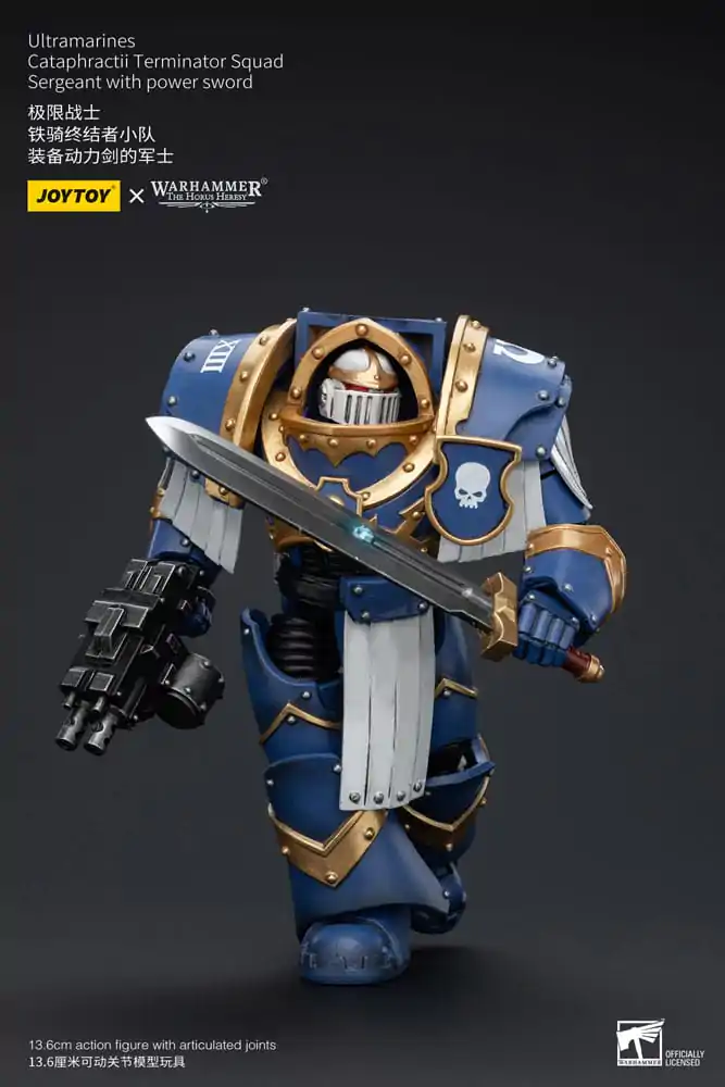 Warhammer The Horus Heresy Akcijska figura 1/18 Ultramarines Cataphractii Terminator Squad Sergeant z mečem Power Sword 14 cm fotografija izdelka