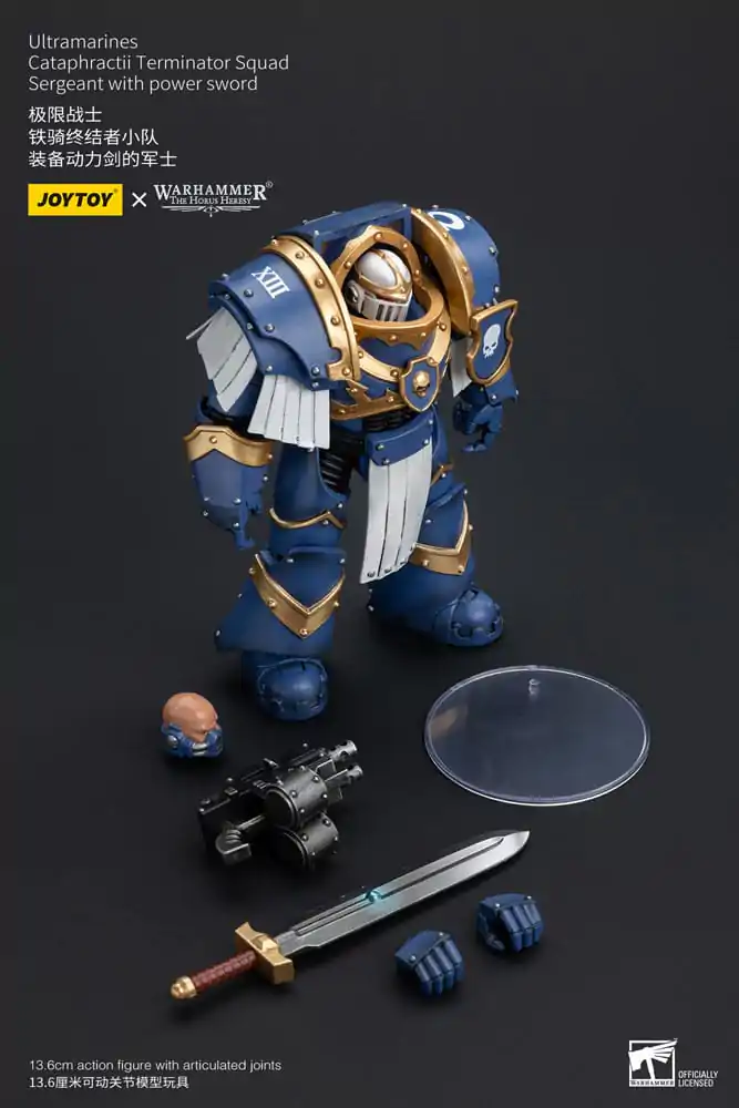 Warhammer The Horus Heresy Akcijska figura 1/18 Ultramarines Cataphractii Terminator Squad Sergeant z mečem Power Sword 14 cm fotografija izdelka