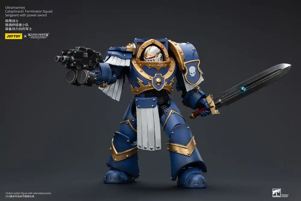 Warhammer The Horus Heresy Akcijska figura 1/18 Ultramarines Cataphractii Terminator Squad Sergeant z mečem Power Sword 14 cm fotografija izdelka