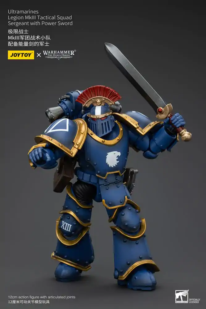 Warhammer The Horus Heresy Akcijska figura 1/18 Ultramarines Legion MKIII Tactical Squad Sergeant z Power Sword 12 cm fotografija izdelka