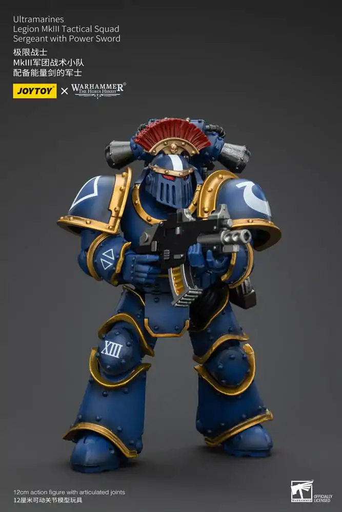 Warhammer The Horus Heresy Akcijska figura 1/18 Ultramarines Legion MKIII Tactical Squad Sergeant z Power Sword 12 cm fotografija izdelka