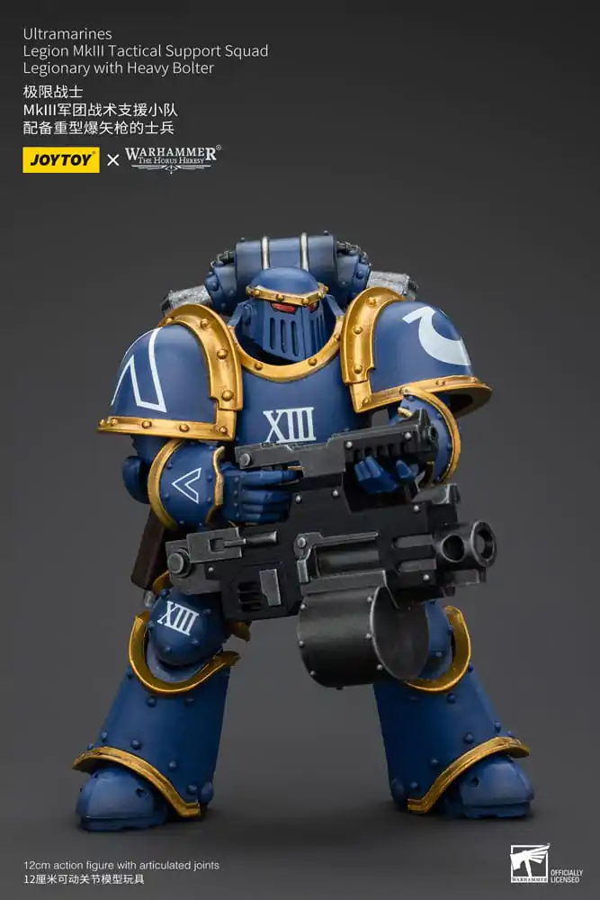 Warhammer The Horus Heresy Akcijska figura 1/18 Ultramarines Legion MKIII Tactical Support Squad Legionar s težkim bolterjem 12 cm fotografija izdelka