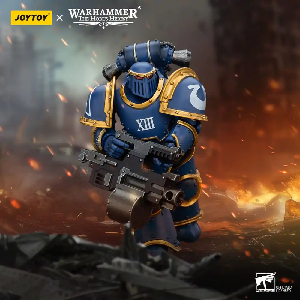 Warhammer The Horus Heresy Akcijska figura 1/18 Ultramarines Legion MKIII Tactical Support Squad Legionar s težkim bolterjem 12 cm fotografija izdelka