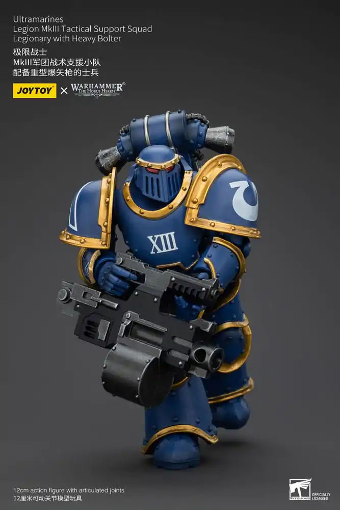 Warhammer The Horus Heresy Akcijska figura 1/18 Ultramarines Legion MKIII Tactical Support Squad Legionar s težkim bolterjem 12 cm fotografija izdelka