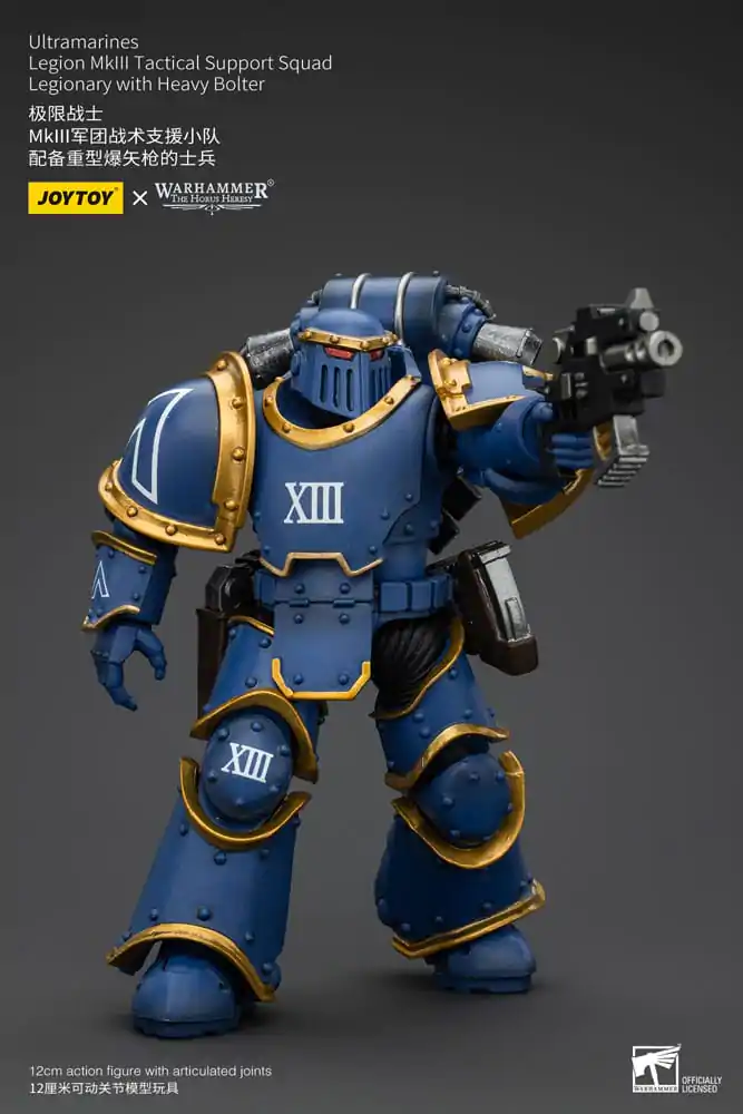 Warhammer The Horus Heresy Akcijska figura 1/18 Ultramarines Legion MKIII Tactical Support Squad Legionar s težkim bolterjem 12 cm fotografija izdelka