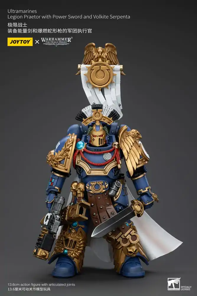 Warhammer The Horus Heresy akcijska figura 1/18 Ultramarines Legion Praetor z električnim mečem in Volkite Serpenta 12 cm fotografija izdelka