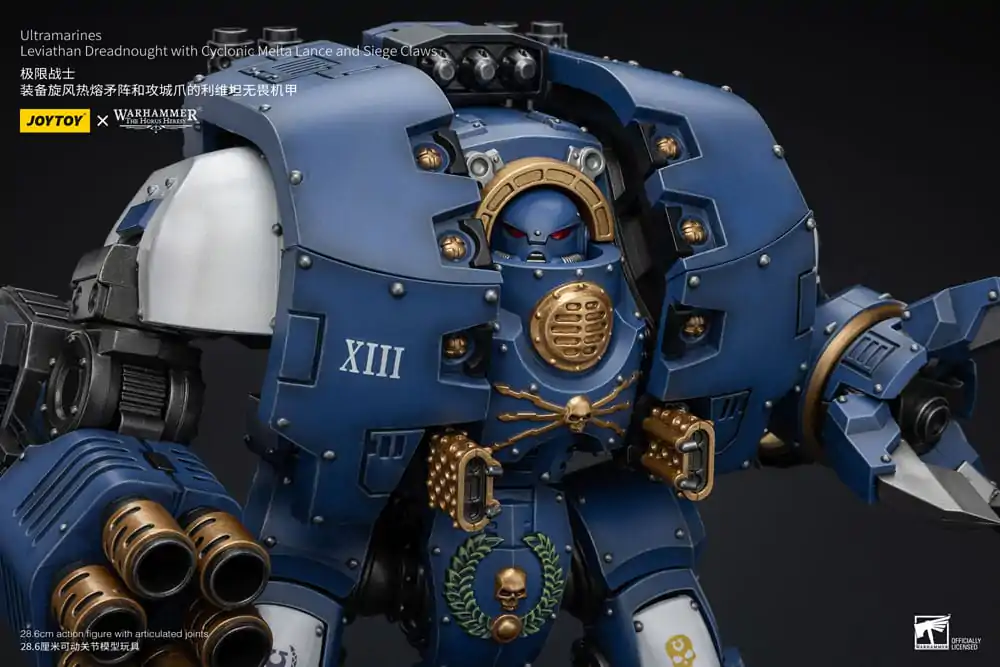 Warhammer The Horus Heresy Akcijska figura 1/18 Ultramarines Leviathan Dreadnought s Cyclonic Melta Lance in Obleganimi kremplji 29 cm fotografija izdelka