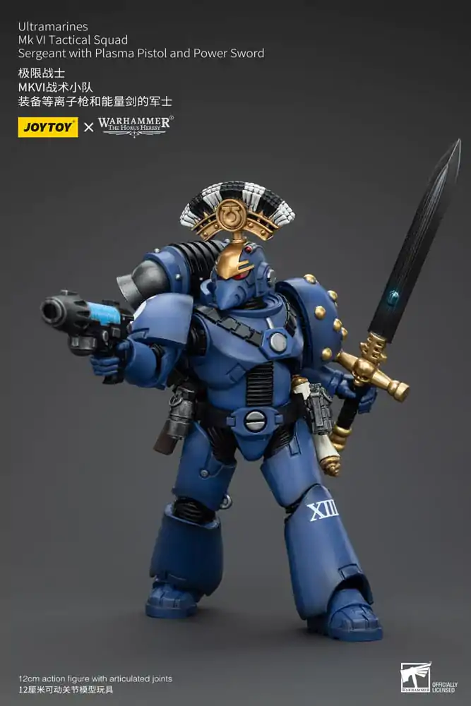 Warhammer The Horus Heresy Akcijska figura 1/18 Ultramarines MK VI Tactical Squad Sergeant s plazemsko pištolo in Power Sword 12 cm fotografija izdelka