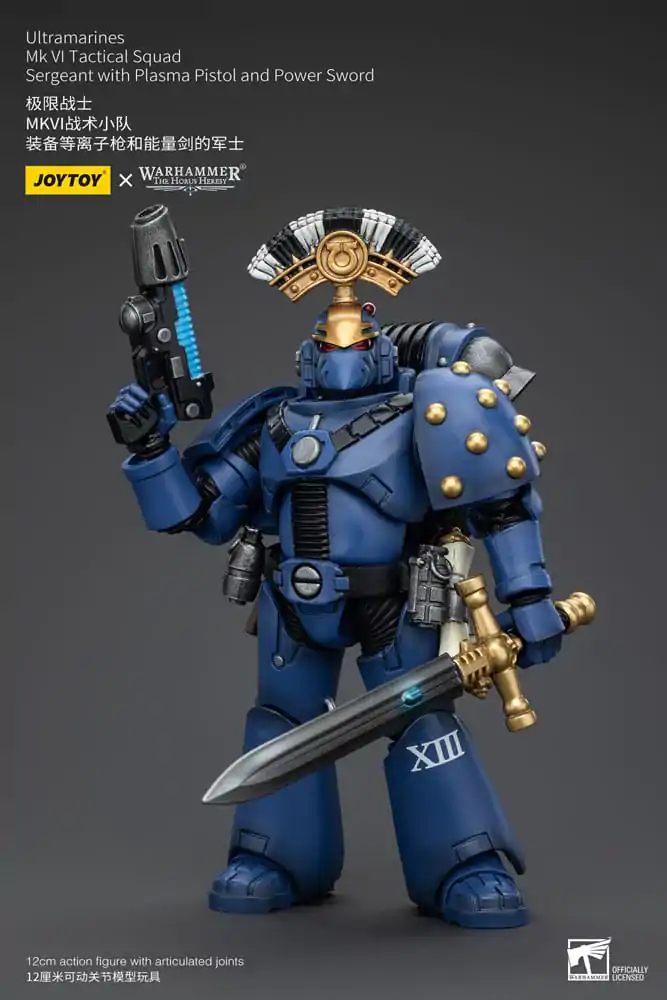 Warhammer The Horus Heresy Akcijska figura 1/18 Ultramarines MK VI Tactical Squad Sergeant s plazemsko pištolo in Power Sword 12 cm fotografija izdelka