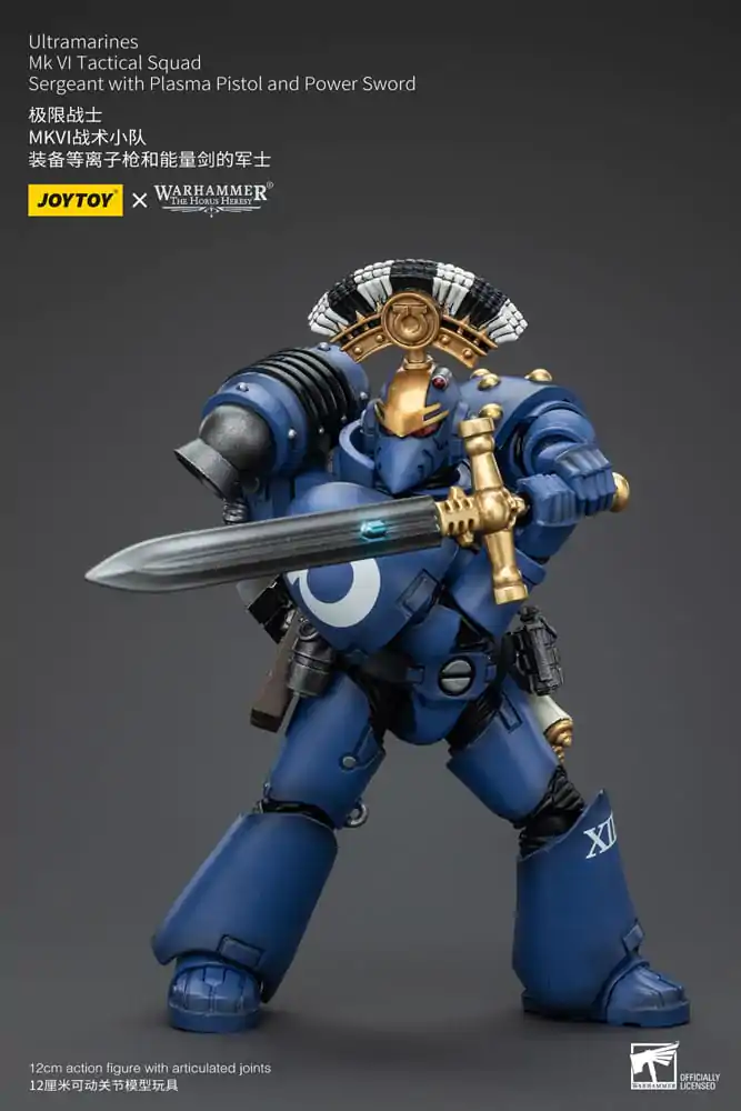 Warhammer The Horus Heresy Akcijska figura 1/18 Ultramarines MK VI Tactical Squad Sergeant s plazemsko pištolo in Power Sword 12 cm fotografija izdelka