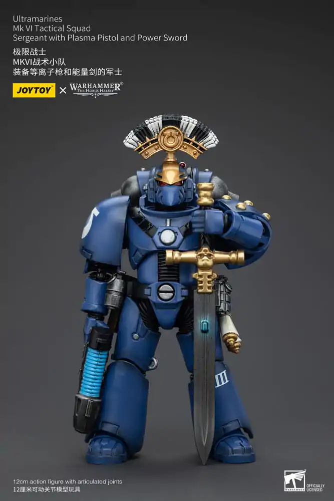 Warhammer The Horus Heresy Akcijska figura 1/18 Ultramarines MK VI Tactical Squad Sergeant s plazemsko pištolo in Power Sword 12 cm fotografija izdelka