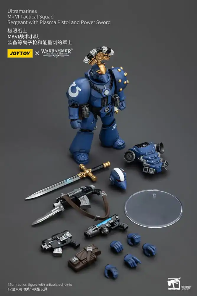 Warhammer The Horus Heresy Akcijska figura 1/18 Ultramarines MK VI Tactical Squad Sergeant s plazemsko pištolo in Power Sword 12 cm fotografija izdelka