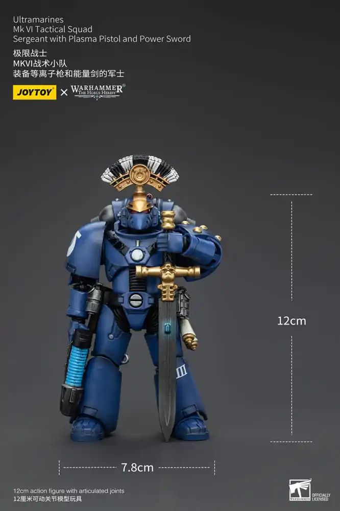 Warhammer The Horus Heresy Akcijska figura 1/18 Ultramarines MK VI Tactical Squad Sergeant s plazemsko pištolo in Power Sword 12 cm fotografija izdelka