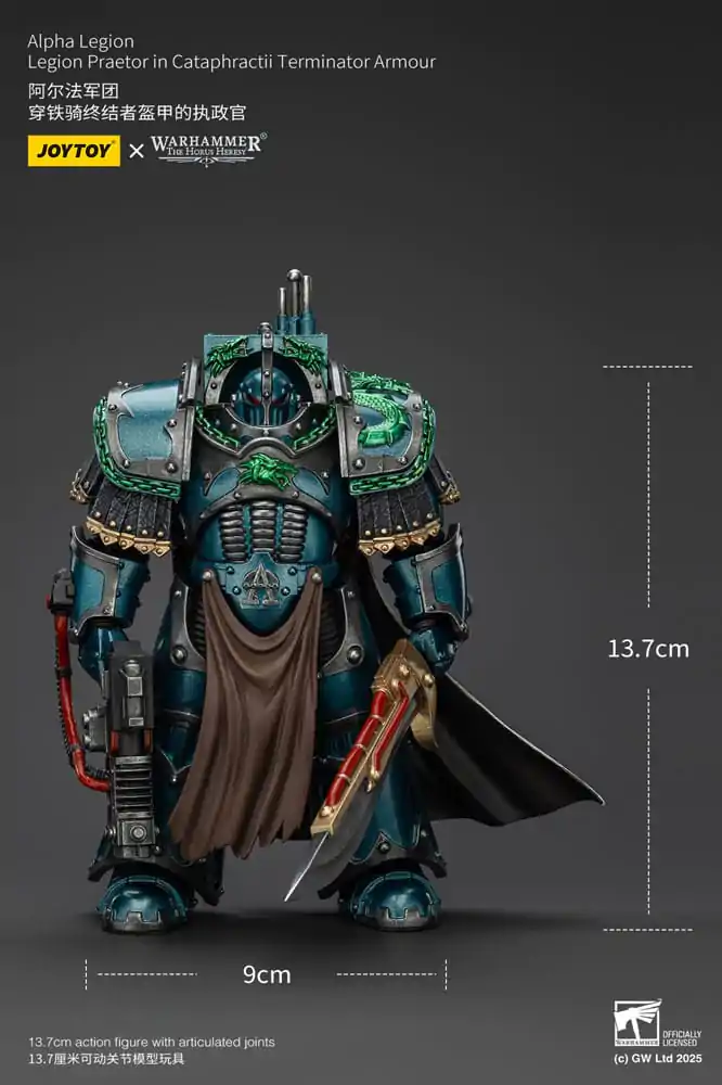 Warhammer The Horus Heresy Akcijska figura Alpha Legion Legion Praetor in Cataphractii Terminator Armour 14 cm fotografija izdelka