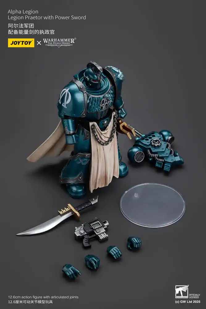 Warhammer The Horus Heresy akcijska figura Alpha Legion Praetor z električnim mečem 20 cm fotografija izdelka