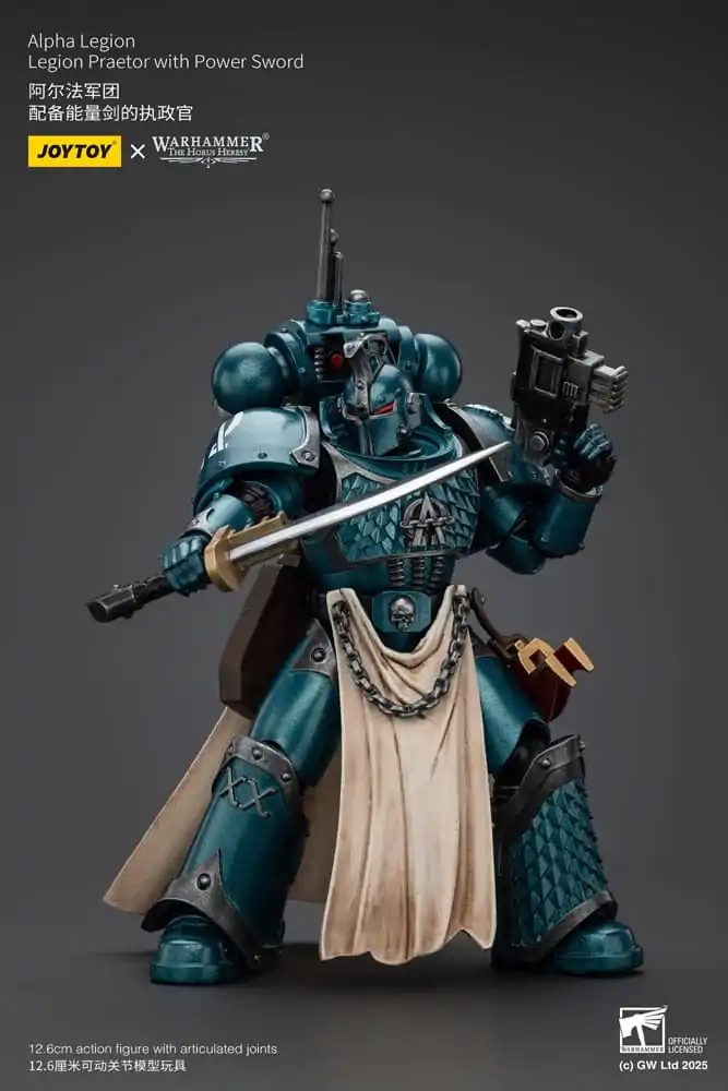 Warhammer The Horus Heresy akcijska figura Alpha Legion Praetor z električnim mečem 20 cm fotografija izdelka
