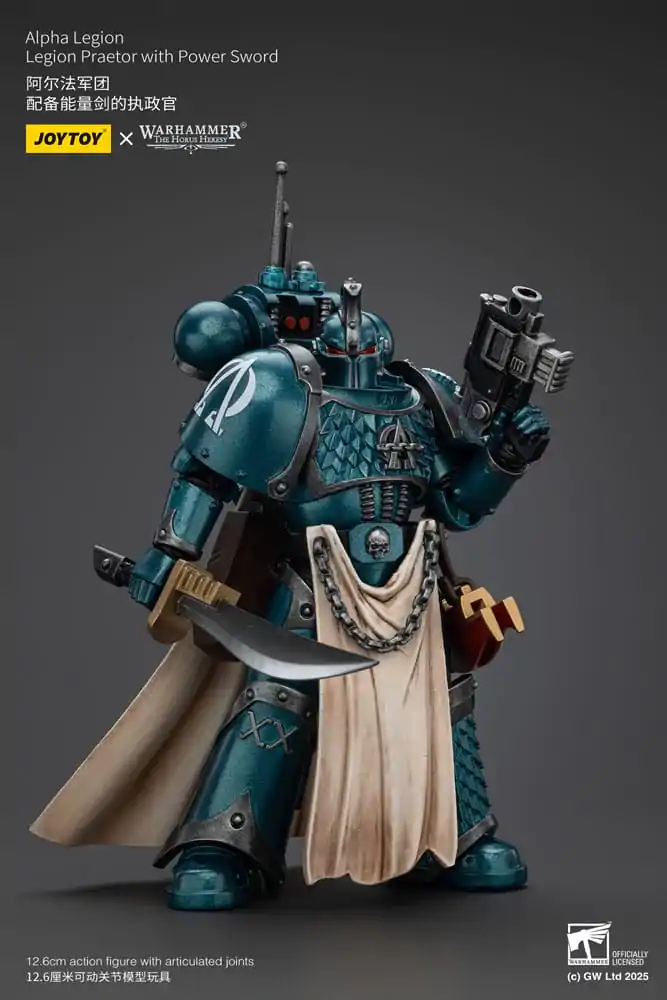 Warhammer The Horus Heresy akcijska figura Alpha Legion Praetor z električnim mečem 20 cm fotografija izdelka
