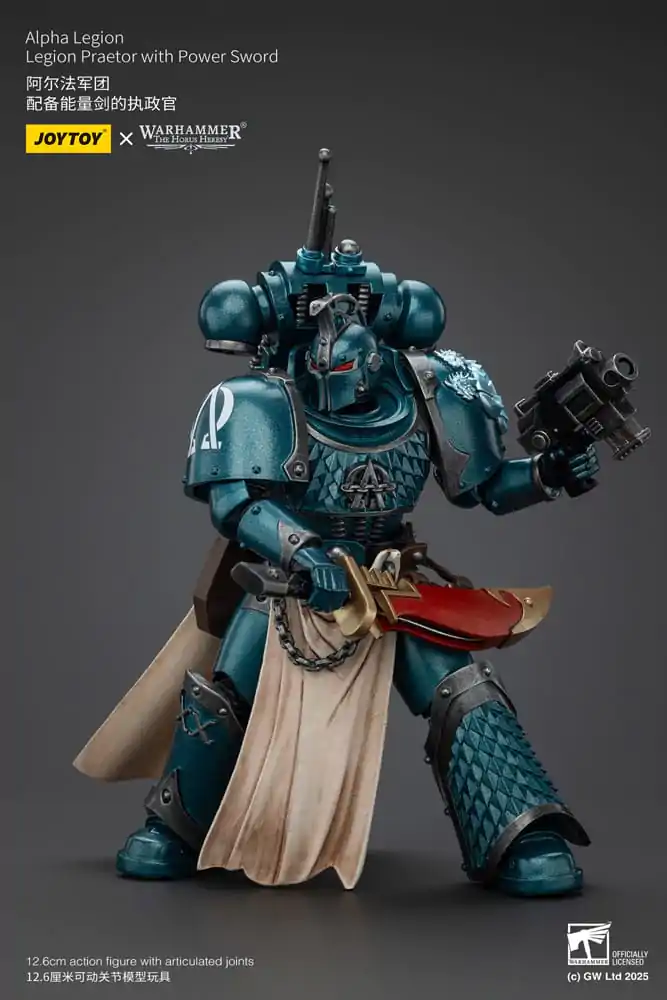 Warhammer The Horus Heresy akcijska figura Alpha Legion Praetor z električnim mečem 20 cm fotografija izdelka