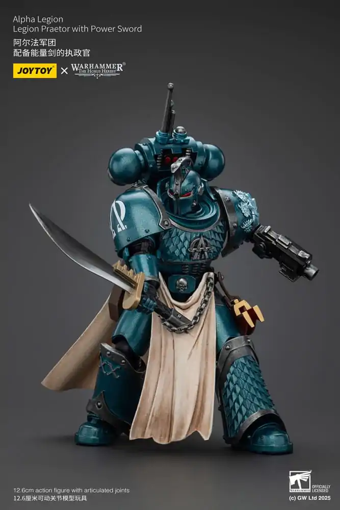 Warhammer The Horus Heresy akcijska figura Alpha Legion Praetor z električnim mečem 20 cm fotografija izdelka