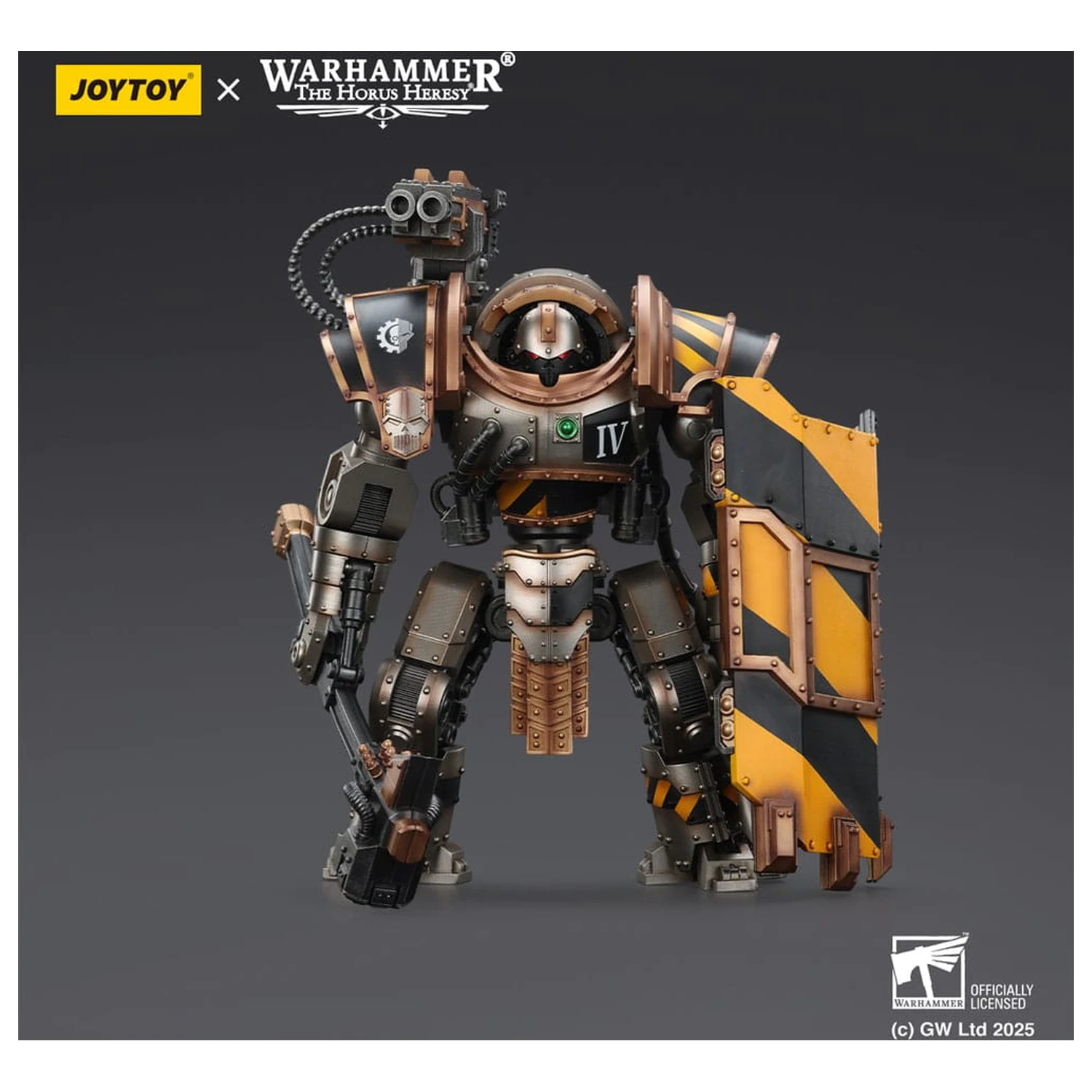 Warhammer The Horus Heresy akcijska figura Iron Warriors Iron Circle Domitar-Ferrum Class Battle-automata with Karceri Battle Shield 24 cm fotografija izdelka